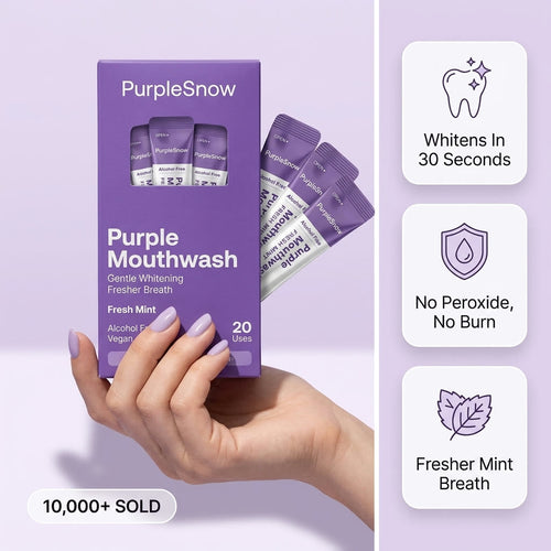 PurpleSnow Gels held in hand with benefit highlights