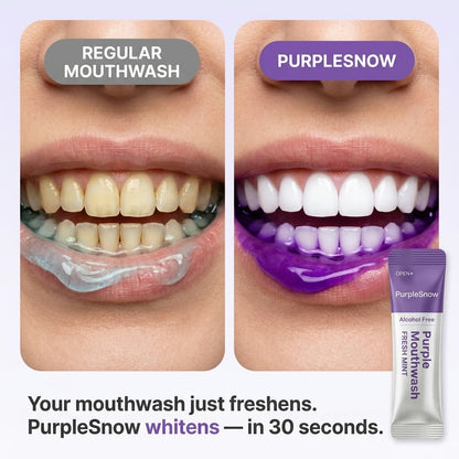 Regular mouthwash vs PurpleSnow comparison